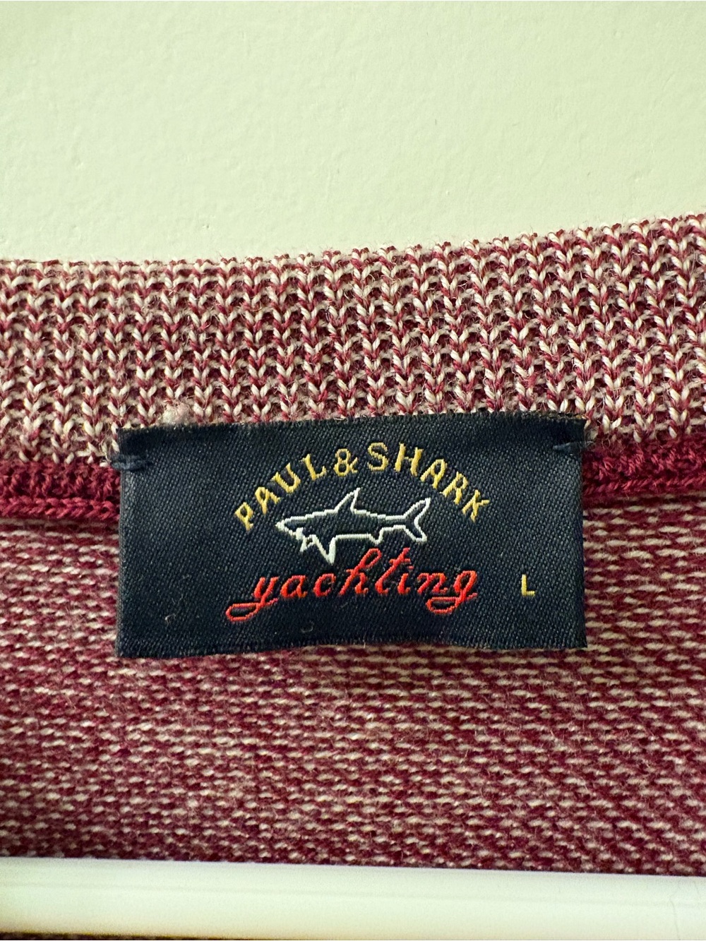 Paul & Shark Yachting Marled Burgundy Crewneck Label - Picture 2 of 4